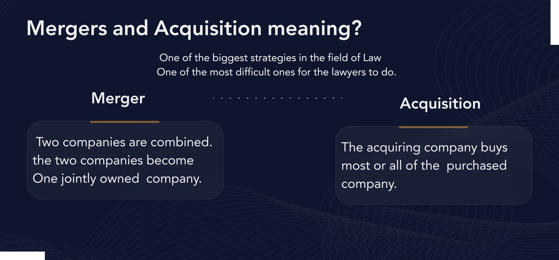 mergers and acquisitions services